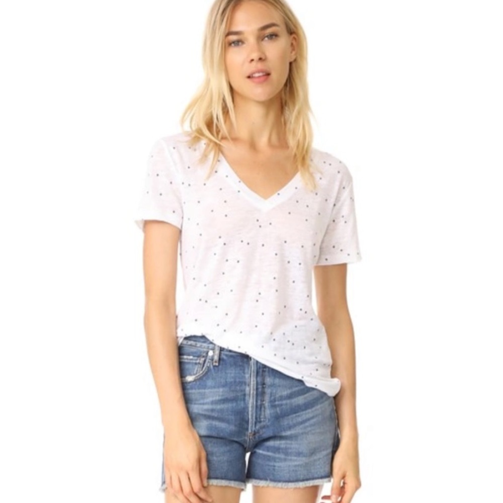 Rails Cara Navy Stars Linen Blend Tee